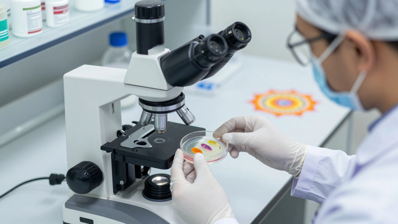 Embryologist examining embryos in a modern IVF laboratory
