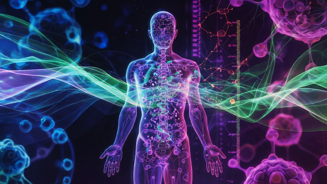 Abstract visualization of genetic therapy and biology